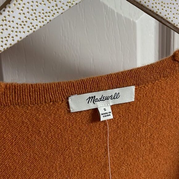 Madewell Fall Cardigan Pocket Grandpa Shacke Mulled Cider Tangerine Preppy NWT - Picture 4 of 6